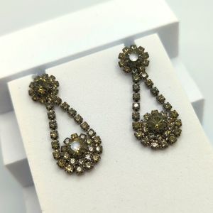 Elegant Aged Silver and Citrine Earrings
